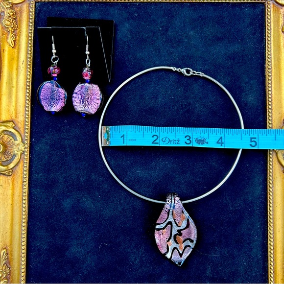 Murano Glass Necklace and Earring Set - Picture 3 of 4